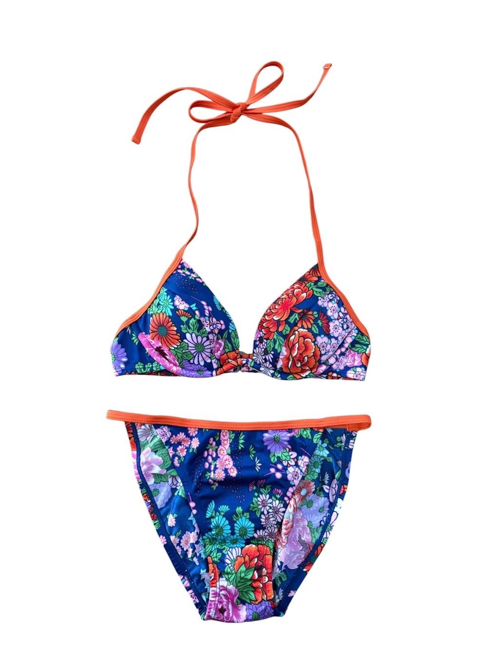 VTG Y2K Victoria’s Secret push up triangle bikini Asian floral small 32A NEW NWT